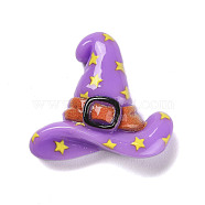 Hallowmas Opaque Resin Decoden Cabochons, Witch Hat, Medium Purple, 23x26x8.5mm(RESI-S393-01F)