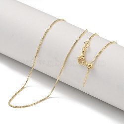 Brass Box Chain Necklaces, with Beads and Pins, Real 16K Gold Plated, 19.29 inch(49cm)(KK-H503-37G)