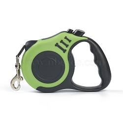16.5FT(5M) Strong Nylon Retractable Dog Leash, with Plastic Anti-Slip Handle and Alloy Clasps, for Small Medium Dogs, Yellow Green, 155x104x34mm(AJEW-A005-01C)