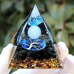 Orgonite Pyramid Resin Energy Generators, for Home Office Desk Decoration, 50mm(PW-WG94568-02)