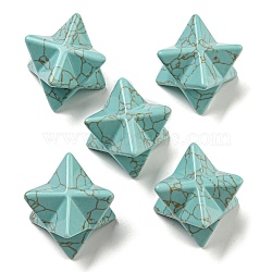 Dyed Synthetic Turquoise Beads, No Hole/Undrilled, Merkaba Star, Pale Turquoise, 25x25x25mm(G-A206-01B-55B)