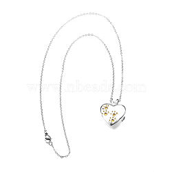 316L Surgical Stainless Steel Heart with Paw Print Urn Ashes Pendant Necklace with Enamel, Memorial Jewelry for Men Women, Gold, 17.72 inch(45cm)(BOTT-PW0002-018D)