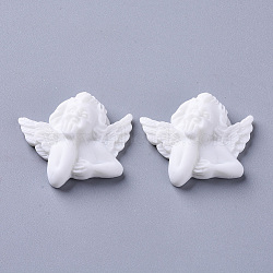 Resin Cabochons, Cupid/Cherub, White, 25x32x10.5mm(CRES-S306-024)