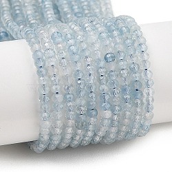 Natural Aquamarine Beads Strands, Faceted, Rondelle, 3x2mm, Hole: 0.5mm, about 189~191pcs/strand, 15.35''(39cm)(G-ONLY-T-B04-01)