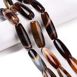 Natural Agate Dyed Beads Strands, Rice, Coconut Brown, 39.5~41x11~15mm, Hole: 3mm, about 10pcs/strand, 15.35~16''(39~40cm)(G-T138-230D)