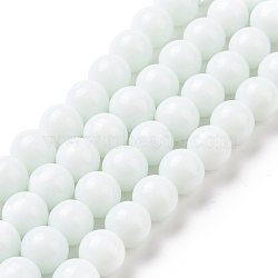 Glass Beads Strands, Round, White, 10mm, Hole: 1mm, about 33pcs/strand, 12 inch(GR10mm26Y)