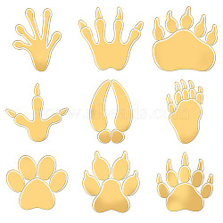 Nickel Decoration Stickers, Metal Resin Filler, Epoxy Resin & UV Resin Craft Filling Material, Paw Print, 40x40mm, 9 style, 1pc/style, 9pcs/set(DIY-WH0450-020)