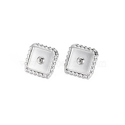 304 Stainless Steel Rhombus Stud Earrings with Crystal Rhinestone for Woman, Golden, 14x14mm, Pin: 0.7mm(EJEW-N097-005P)
