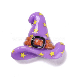 Hallowmas Opaque Resin Decoden Cabochons, Witch Hat, Medium Purple, 23x26x8.5mm(RESI-S393-01F)