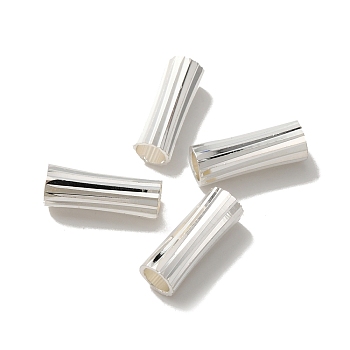 Brass Tube Beads, Lead Free & Cadmium Free, Tube, 925 Sterling Silver Plated, 11x4mm, Hole: 3mm