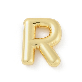 Rack Plating Brass Pendants, Long-Lasting Plated, Lead Free & Cadmium Free,  Real 18K Gold Plated, Letter R, 17.5x13x4mm, Hole: 1.8mm