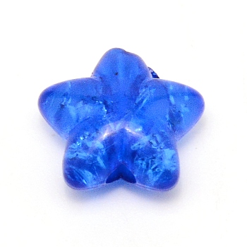 Resin Beads, Crackle Beads, Star, Blue, 10.5~11x10.5~11x5.5mm, Hole: 1.8mm, 20pcs/bag