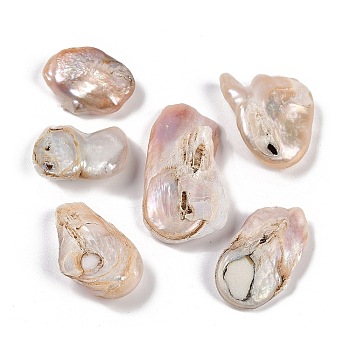 Natural Keshi Pearl Beads, Freshwater Pearls, Baroque Pearls, No Hole, Nuggets, Thistle, 27~46.5x20~27x6.5~12.5mm