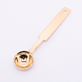 Stainless Steel Handle Wax Sealing Stamp Melting Spoon, for Wax Seal Stamp Melting Spoon Wedding Invitations Making, Light Gold, 119x27.5x10mm
