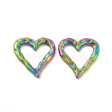 Rainbow Color Heart 304 Stainless Steel Linking Rings