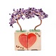Árbol del dinero del corazón decoraciones de exhibición de bonsái de amatista natural(DJEW-G027-16RG-01)-1