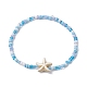 Glass Seed & Synthetic Turquoise Starfish Beaded Stretch Bracelet for Women(BJEW-JB09709-02)-1