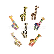 Alloy Pendants,  Cadmium Free & Nickel Free & Lead Free, Giraffe, Mixed Color, 33x17x1.5mm, Hole: 1.2mm(PALLOY-D581-05)