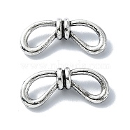 Tibetan Style Alloy Beads, Bowknot, Antique Silver, 9.5x22x6mm, Hole: 1.8mm, about 381pcs/500g(TIBEB-F065-07AS-12)