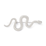 Alloy Snake Brooch Pin, Badge for Backpack Clothes, Platinum, 72x28x9mm(JEWB-M027-04P)