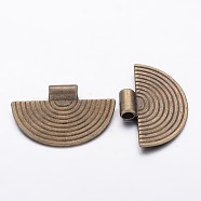 Tibetan Style Alloy Pendants, Half Flat Round, Antique Bronze, Lead Free and Cadmium Free, 23x34mm, Hole: 3.5mm(K08QJ071)