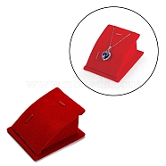 Velvet Curved Jewelry Displays, For Necklaces and Pendants, Red, 3.9x6.3x7.5cm(NDIS-A003-01C)