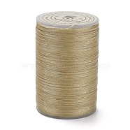 Round Waxed Polyester Thread String, Micro Macrame Cord, Twisted Cord, for Leather Sewing Stitching, Tan, 0.3~0.4mm, about 174.98 Yards(160m)/Roll(YC-D004-02A-138)