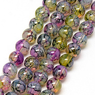 Baking Painted Glass Beads Strands, Imitation Opalite, Round, Dark Khaki, 6mm, Hole: 1.3~1.6mm, about 133pcs/strand, 31.4 inch(DGLA-Q023-6mm-DB59)