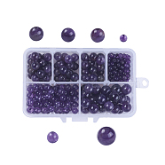 Natural Amethyst Beads, Round, 4mm/6mm/8mm/10mm, Hole: 1mm, 270pcs/box(G-JP0001-19)