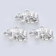Tibetan Style Alloy Pendants, Cadmium Free & Lead Free, Bear, Antique Silver, 15x24x5.5mm, Hole: 2mm, about 143pcs/500g(TIBE-R316-020AS-RS)