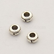 Antique Silver Rondelle Alloy Spacer Beads, 4x2mm, Hole: 1mm(PALLOY-N0002-05AS)