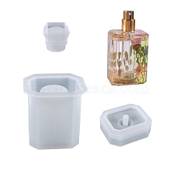 Perfume Bottle Silicone Storage Molds, Resin Casting Molds, for UV Resin & Epoxy Resin Craft Making, White, 34~64x34~55x19~63mm, Inner Diameter: 24.5~49x24.5~39mm, 3pcs/set(DIY-L065-12)