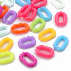 Opaque Acrylic Linking Rings, Quick Link Connectors, for Cross Chains Making, Oval, Mixed Color, 14.5x9.5x3mm, Inner Diameter: 3x8mm(X-SACR-T357-01B)
