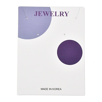 Rectangle Cardboard Earring Display Cards, for Jewlery Display, Round Pattern, Purple, 12x9x0.04cm