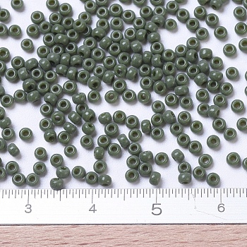 MIYUKI Round Rocailles Beads, Japanese Seed Beads, 11/0, (RR501) Opaque Avocado, 2x1.3mm, Hole: 0.8mm, about 1111pcs/10g