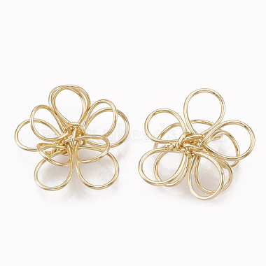 Real Gold Plated Flower Brass Beads