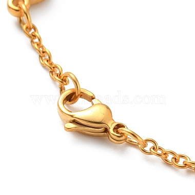 Vacuum Plating 304 Stainless Steel Oval Link Chains Bracelet for Women(BJEW-E108-13G)-4