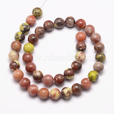 Natural Plum Blossom Jasper Beads Strands(G-A163-02-10mm)-2