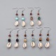 Round Natural Mixed Stone Dangle Earrings(EJEW-JE02911)-1