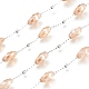 Chaînes en perles de verre à motif chevron à facettes(CHS-K009-05P-E)-1