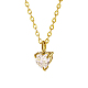ожерелье с кулоном в форме сердца из прозрачного кубического циркония(XN7409)-1