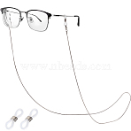 Eyeglasses Chains, 316 Stainless Steel Chains Neck Strap Mask Lanyard, with Silicone Eyeglasses Chains Loop Ends, Stainless Steel Color, 813x1mm(FIND-BBC0003-92)