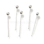 Brass Ball Head Pins, Lead Free & Cadmium Free, 925 Sterling Silver Plated, 15x0.6mm, Head: 2mm(X-KK-H502-03K-S)