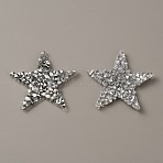 Star Hotfix Rhinestone Iron on Patches, Costume Accessories, Sewing Craft Decoration, Silver, 35x37x2.5mm(DIY-WH0188-99A)