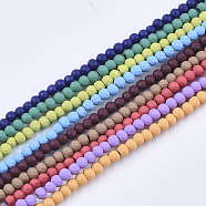 Spray Painted Non-magnetic Synthetic Hematite Beads Strands, Faceted, Round, Mixed Color, 2x2mm, Hole: 0.5mm, about 195pcs/strand, 15.75 inch(40cm)(G-T124-12A)