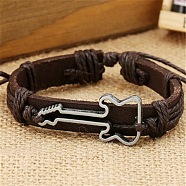 Zinc alloy environmentally friendly guitar accessories genuine leather bracelet(XT4620-2)