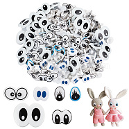 60Pcs 6 Style Plastic Craft Eyes, for Doll Making, Oval, Mixed Color, 17~29x13~36x14~18mm, 10pcs/style(KY-OC0001-24)