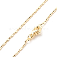 Brass Ball and Column Link Chains Necklace for Women, Cadmium Free & Lead Free, Real 18K Gold Plated, 17.68 inch(44.9cm), Link: 1.2x2mm, 1.2mm(NJEW-P265-01B-G)