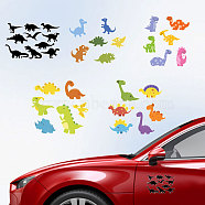 Plastic Reflective Vinyl Car Stickers, Waterproof Decals for Vehicle Decoration, Dinosaur, 148x155mm(STIC-WH0036-024)