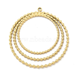 PVD Vacuum Plating 304 Stainless Steel Pendants, Ring Charms, Real 18K Gold Plated, 35x32x1.4mm, Hole: 1.4mm(STAS-L278-034G)